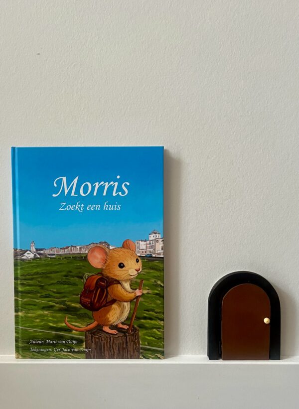 Morris zoekt een huis prentenboek & handgemaakt muizendeurtje